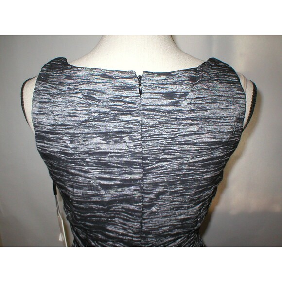 New Womens 10 Calvin Klein Dress Dark Gray Steel Ruched Party Date Work Office - Picture 4 of 5